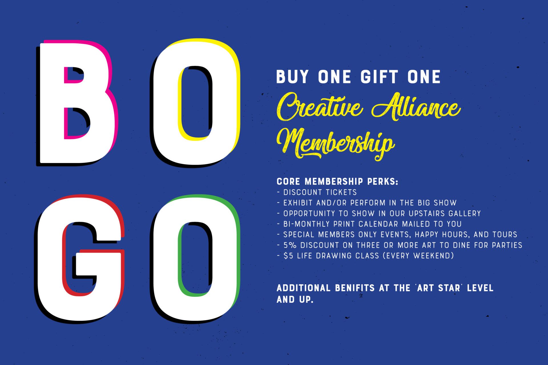 Creative Alliance | BOGO Memberships