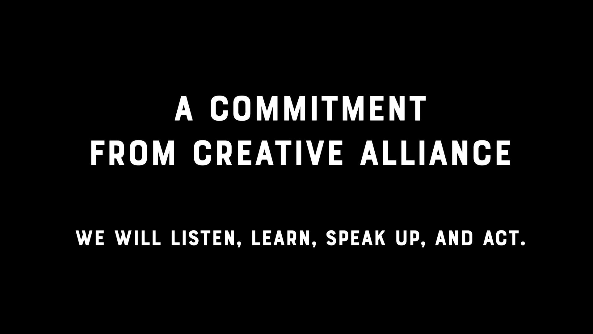 Creative Alliance | A commitment from creative alliance