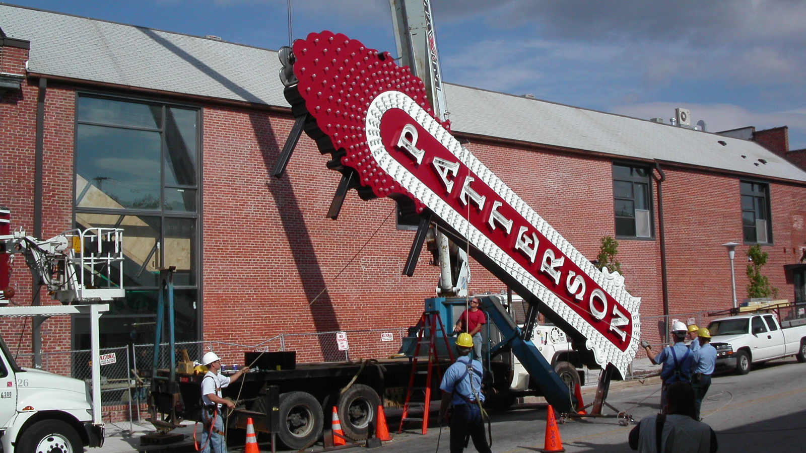 Creative Alliance | The Patterson sign being installed