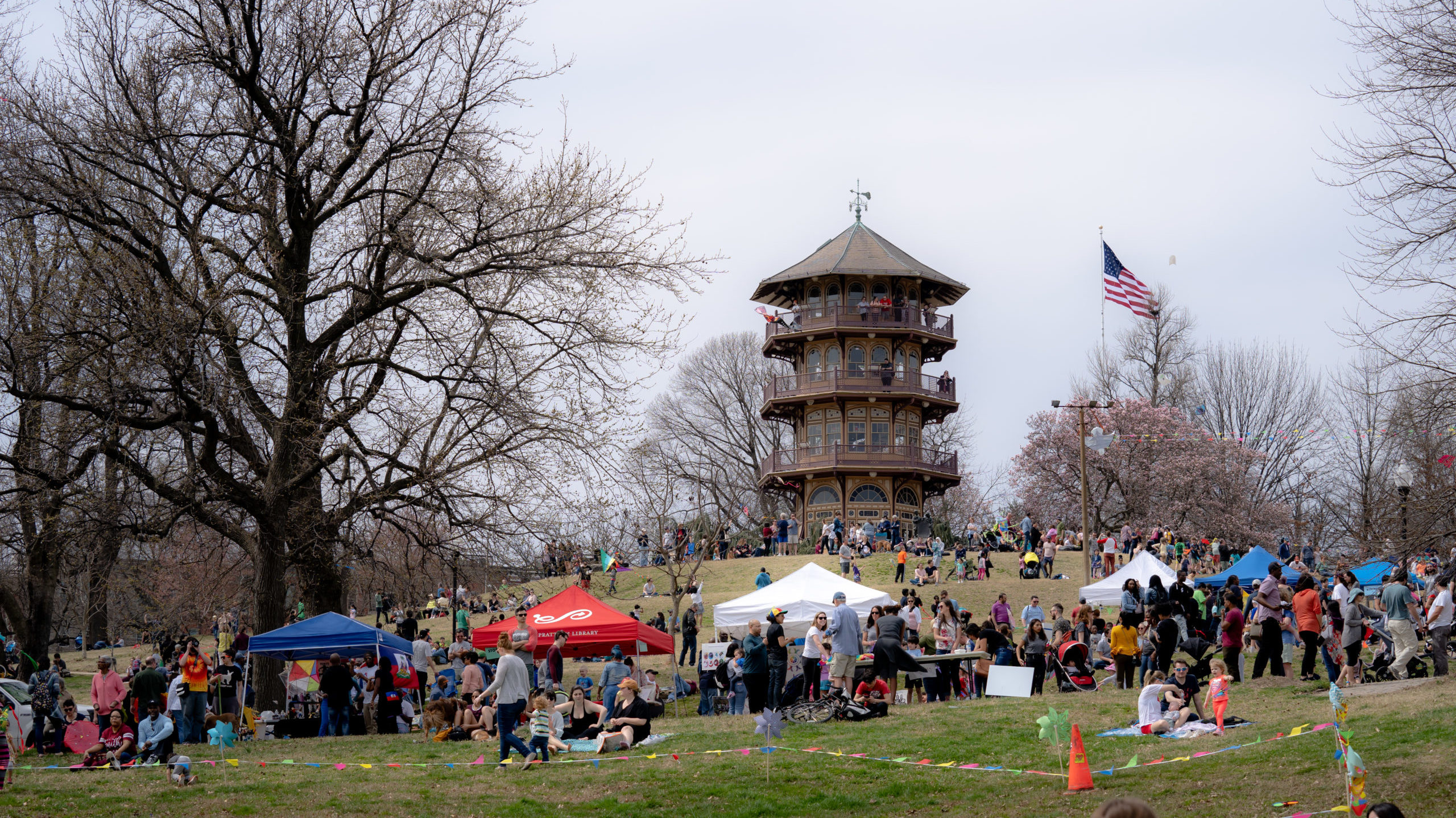 Creative Alliance | The Big Baltimore Kite Festival with the Pagoda in the background